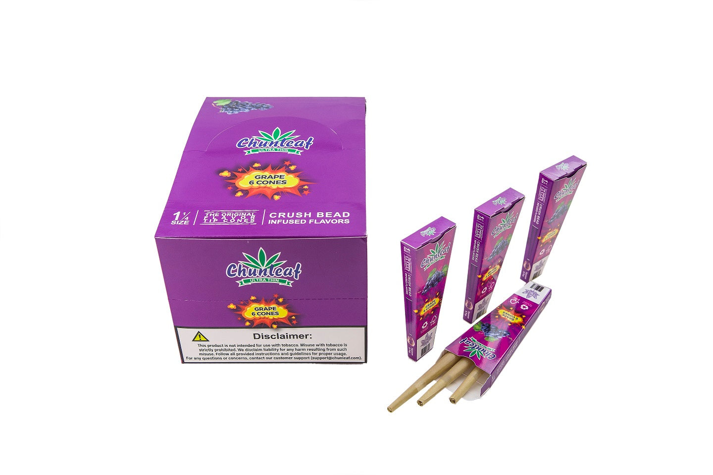 Flavored Pop Cones 1-1/4 Pre-Rolled Cones with Bursting Grape